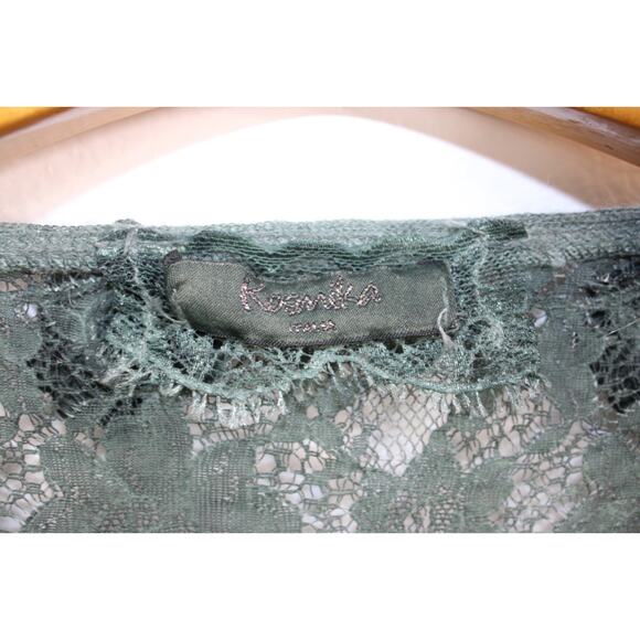 Kosmika Womens OS Sweater Pullover Open Knit Green Mohair Blend Italy - Picture 6 of 8